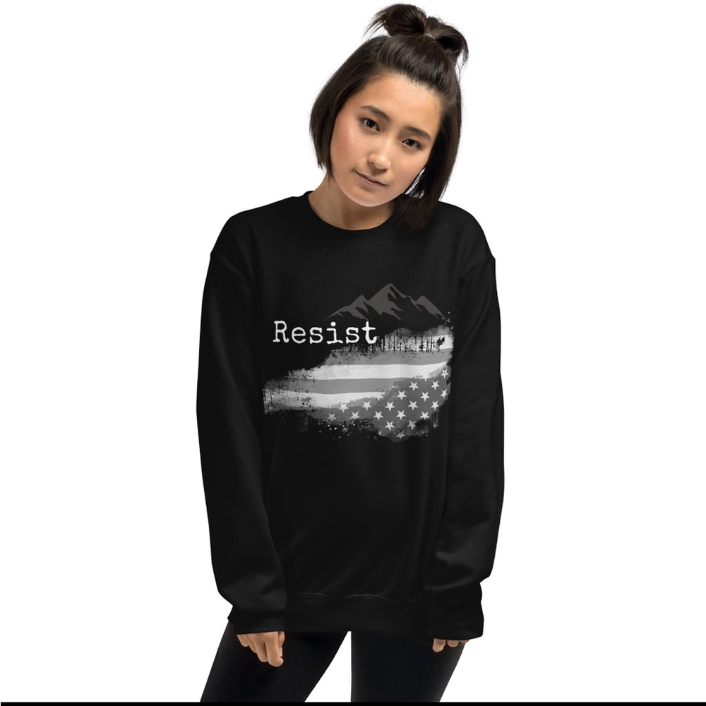 Black Resist Crew Neck Sweatshirt